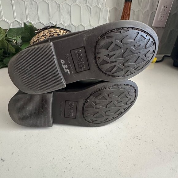 Michael Kors Logo Print Tall Children’s Riding Boots Brown Size 13 - Picture 8 of 8